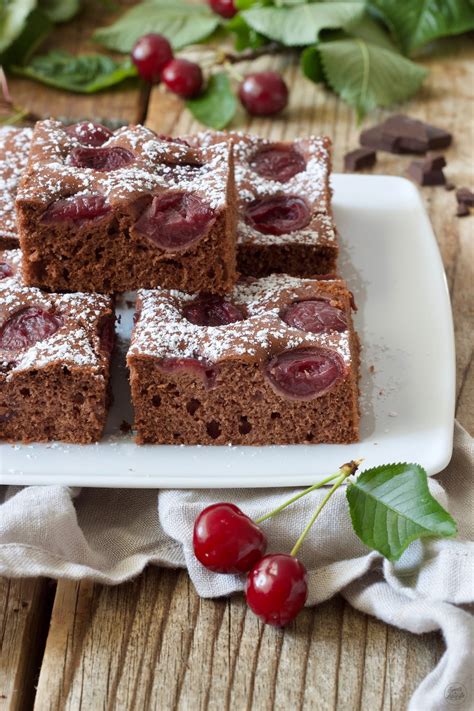 Schoko Kirsch Kuchen Blechkuchen Rezept