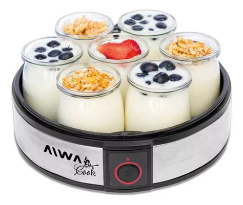 Yogurtera Eléctrica Máquina Fábrica de Yogurt Aiwa 1 2 Litros 7 Frascos