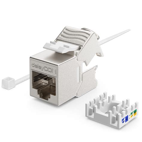 DeleyCON CAT6a Mini Keystone Jack Modul STP Schirmung RJ45 Buchse