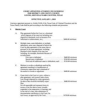 Fillable Online Tidc Tamu Court Appointed Attorney Fee Schedule Fax