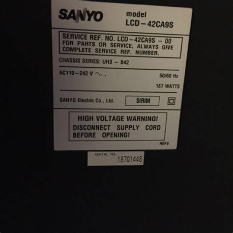 Sanyo 42 Lcd Tv Tv And Home Appliances Tv And Entertainment Tv On Carousell