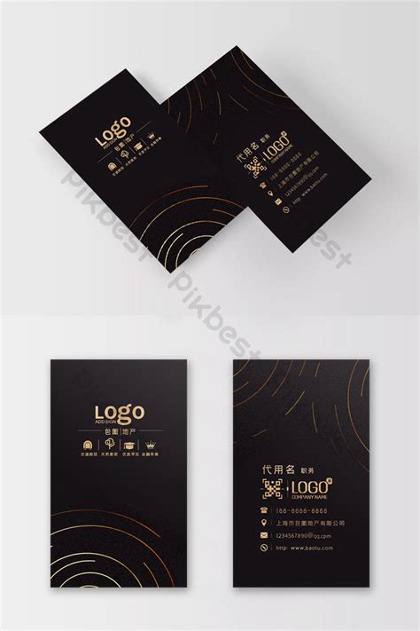 High End Black Gold Fashion Financial Real Estate Business Card Psd Free Download Pikbest