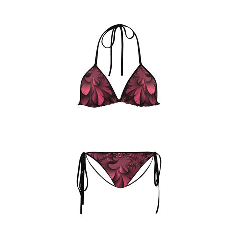 Pink Flower Fractal Custom Bikini Swimsuit Id D