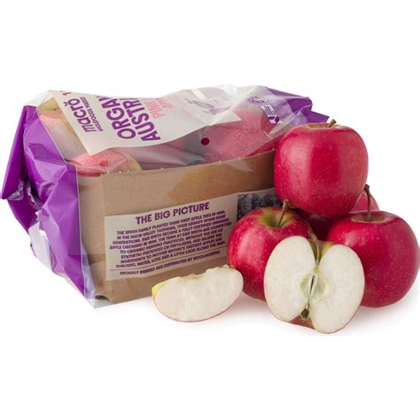 Macro Pink Lady Apple Organic 1kg Punnet Woolworths