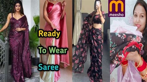 Meesho Ready To Wear Saree Party Wear Saree Meesho Saree Haul Instagram