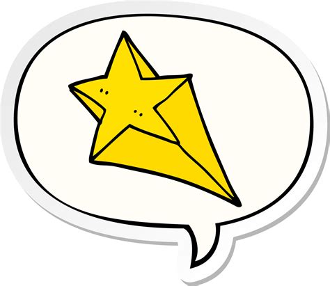 Cartoon Shooting Star And Speech Bubble Sticker 8833113 Vector Art At