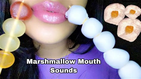 Asmr~ Eating Marshmallow Mouth Sounds Jelly Candy Sticky Sounds Youtube