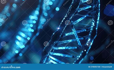 Blue DNA Deoxyribonucleic Acid With Waves On Background Royalty Free