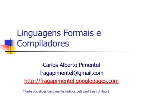 PPT Linguagens Formais E Compiladores PowerPoint Presentation Free