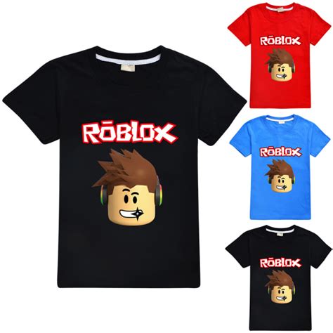 Roblox Boys Girls T Shirts Kids Grafisk 3d Printed Kortärmad Blue