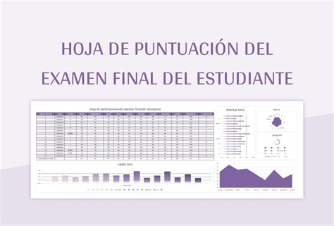 Plantilla de Formato Excel Hoja De Puntuación Del Examen Final Del