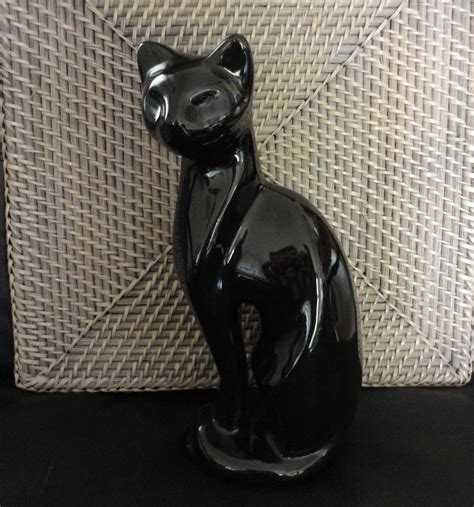 Vintage Retro Ceramic Black Cat Figurine Etsy Retro Vintage Vintage Retro