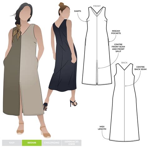 Esther Woven Dress Sewing Pattern Semi Formal Patterns Style Arc