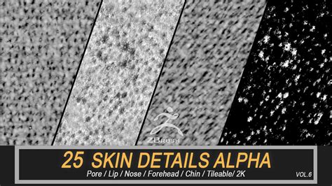 Artstation 25 Skin Details Alpha Vol6 Brushes In 2023 Skin Pores