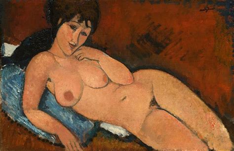 Nude On A Blue Cushion 1917 Amedeo Modigliani WikiArt Org