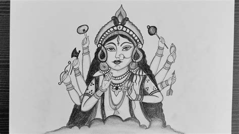 Devi Durga Navratri Face Drawing Pencil Drawings Zelda Characters