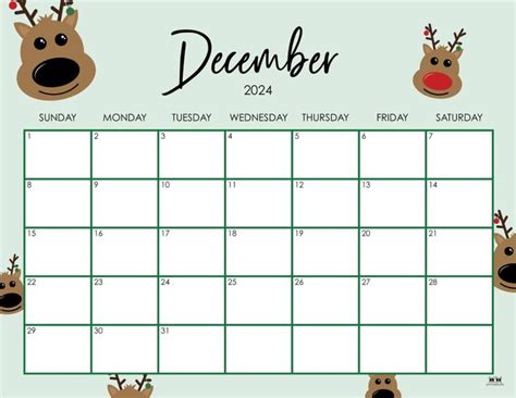 Cute December Calendar Printable Word Carmen Starlene