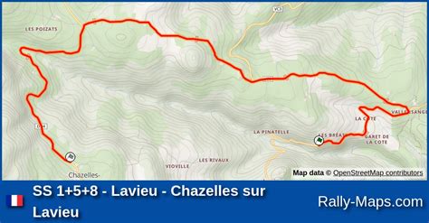 SS 1 5 8 Lavieu Chazelles Sur Lavieu Stage Map Rallye Du Forez