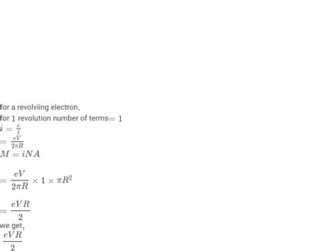 Derive An Expression For The Magnetic Dipole Moment Of A Revolving Electron