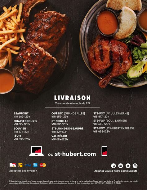 Menu Livraison Mai F F Quebec F By Les R Tisseries St Hubert Lt E