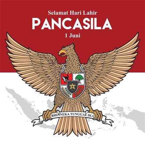 Garuda Pancasila Day With Indonesia Map Illustration Vector Art