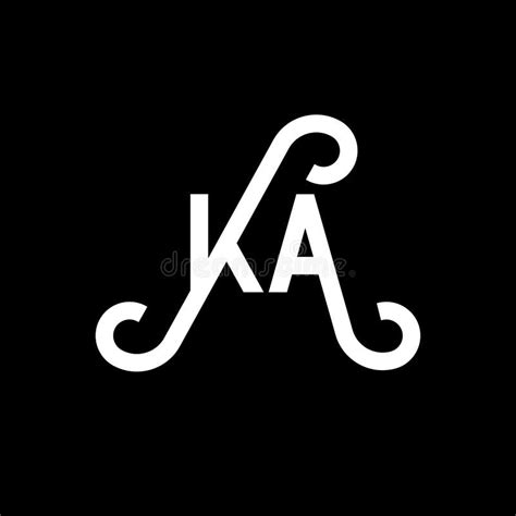 Ka Letter Logo Design On Black Background Ka Creative Initials Letter