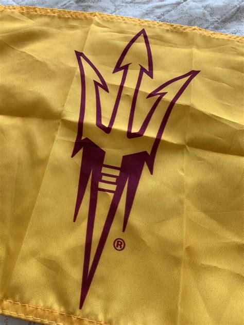 Small Asu Arizona State Pitchfork Logo Flag Ebay