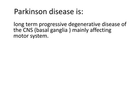 SOLUTION Parkinsons Disease Summary Studypool