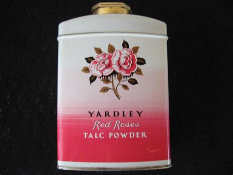 Vintage Yardley Red Roses Talc Powder Tin Talcum Powder Red Rose