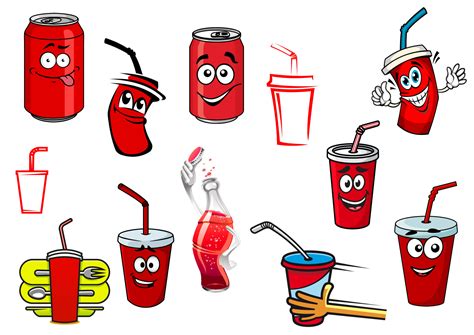 Refrescos De Cola Y Refrescos De Dibujos Animados 11520625 Vector En