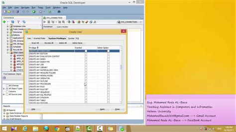 18 How To Create User Using Oracle SQL Developer YouTube