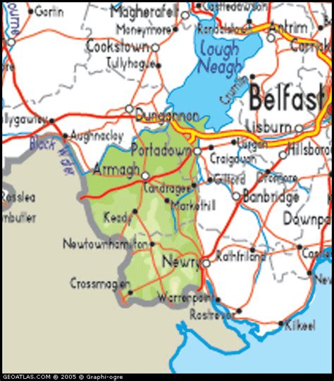 Map Of Northern Ireland County Armagh