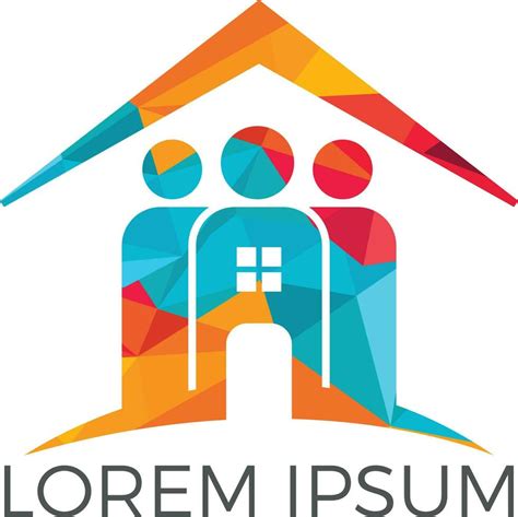 community home logo design house  people vector icon