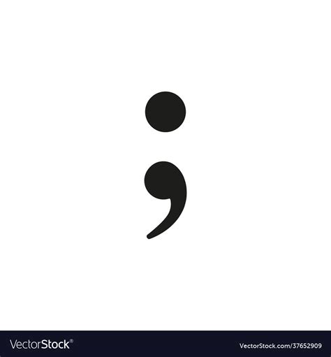 Semicolon symbol hand drawn with blue and pink Vector Image