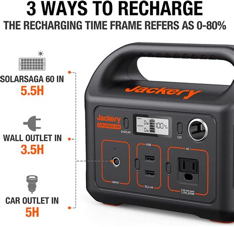 Jackery Portable Power Station Explorer 240 240wh Backup Lithium Battery 110v200w Pure Sine