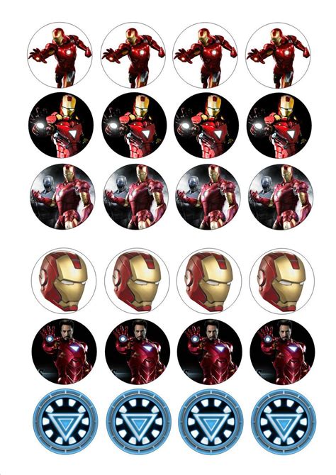 24 Icing Cake Toppers Decorations Iron Man Mixed The Avenger Avengers