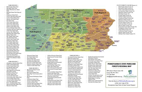 State Parks Regional Map Pennsylvania Parks And Forests Foundation