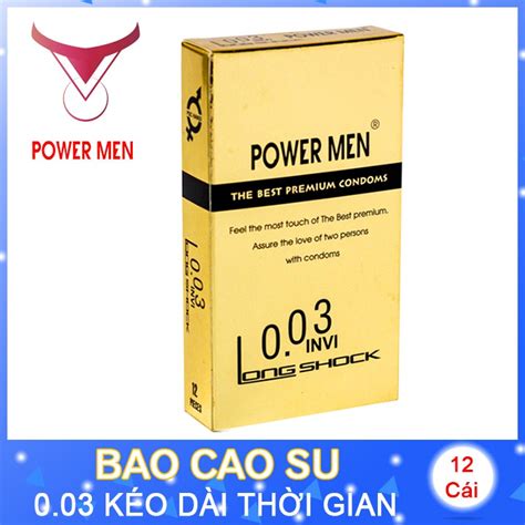 Chính Hãng Bao cao su Powermen 0 03 INVI Longshok 12 BCS Shopee