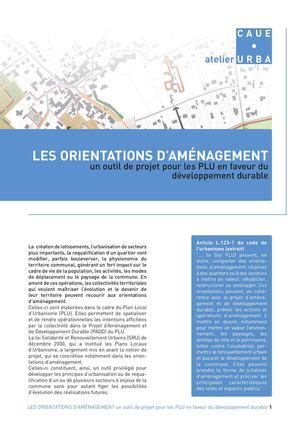 Calam O Orientations D Am Nagement Et De Programmation