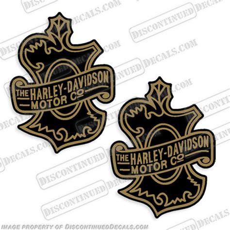 Harley Davidson Fuel Tank Motorcycle Decals Set Of 2 Crest Style 28