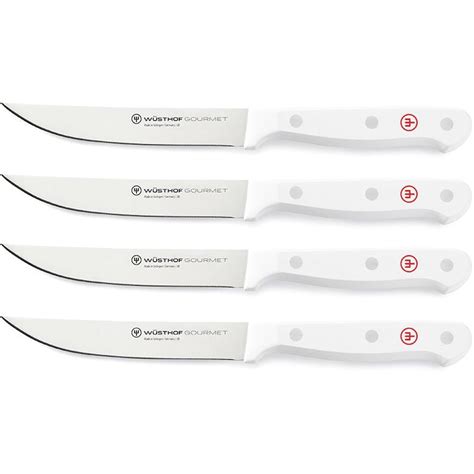 Wusthof Gourmet 4 Piece Steak Knife Set White Handles 1125460401