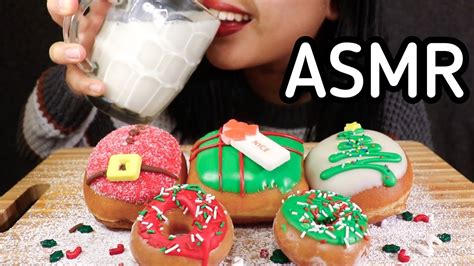 Asmr Krispy Kreme Christmas Donuts No Talking Sub Eating Sounds