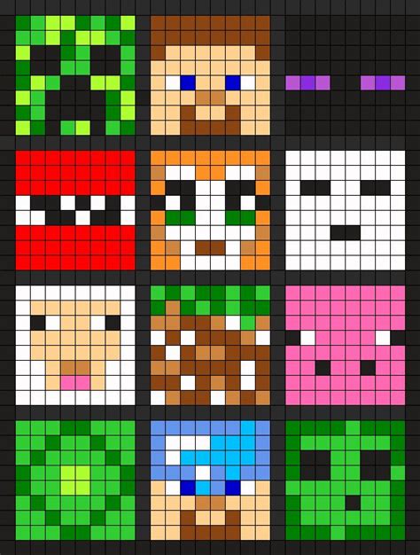 Minecraft Perler Bead Pattern Bead Sprites Misc Fuse Bead Patterns Minecraft Beads