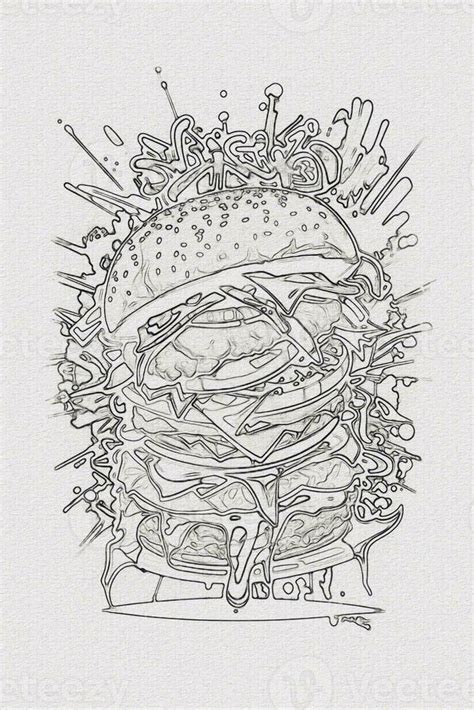 A hand-drawn sketch of a hamburger illustration 26821140 Stock Photo at Vecteezy