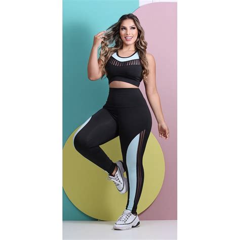 Conjunto Academia Treino Caminhada Calça Legging Suplex Fitness