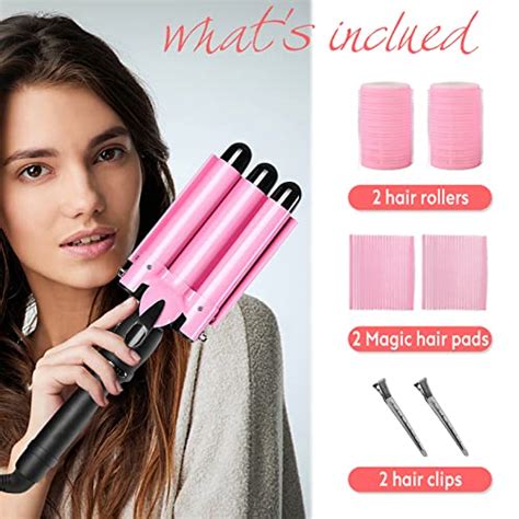 3 Barrel Curling Iron Wand Hair Crimper Iron With Lcd Temperature