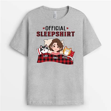 personalized cat sleep shirt official sleepshirts personal house