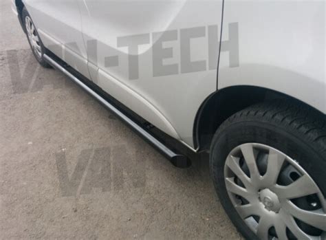 Trafic Vivaro Primastar SWB LWB Black Slashed End Side Bars Van Tech