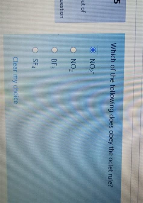 Solved Which Of The Following Does Obey The Octet Rule O