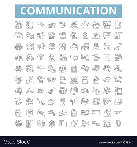 Communication concept icons line symbols web Vector Image